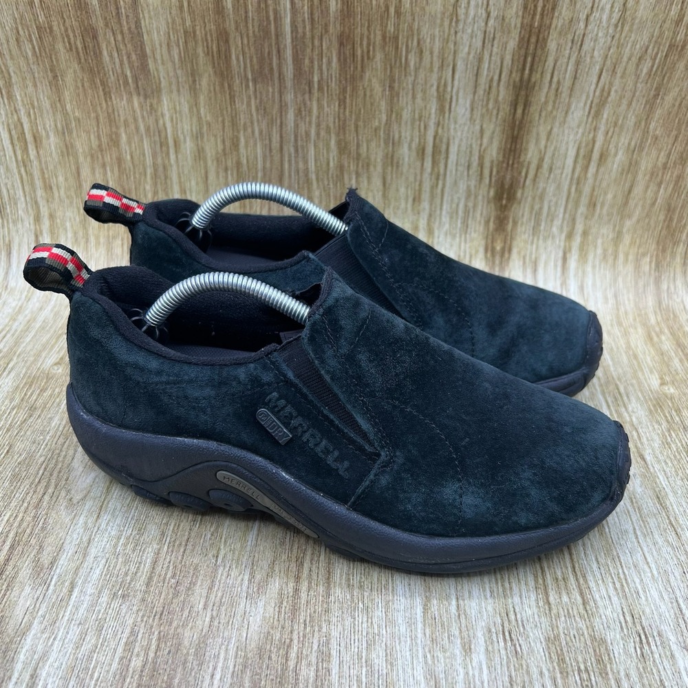 Merrell Jungle Moc Shoes Women's Size 8 Black Suede Waterproof Slip On J52918